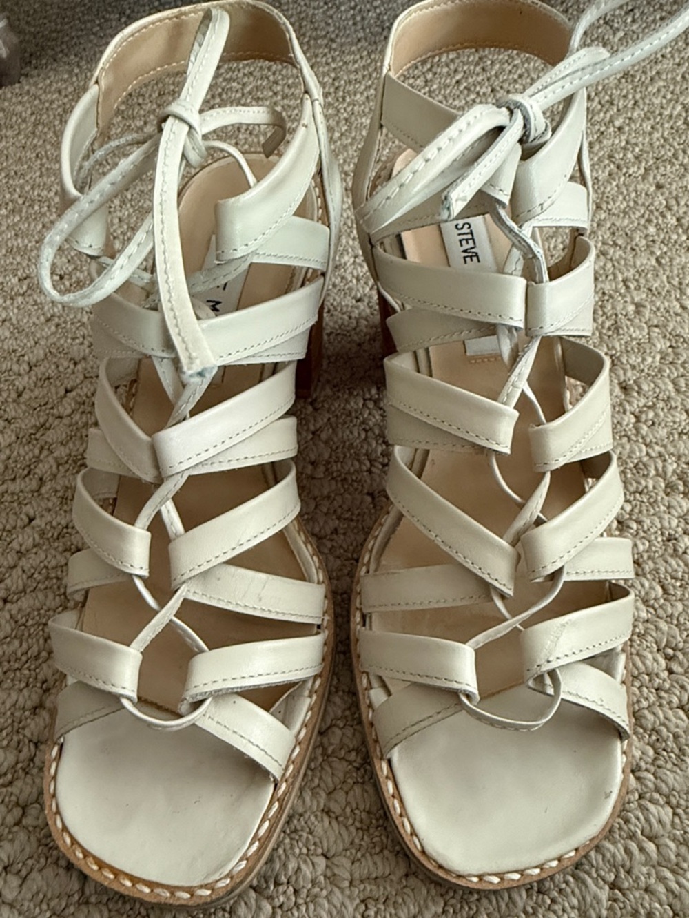 Vintage Steve Madden Greek Lace-up Style Block Heel Sandals , SZ 6 - Picture 7 of 10